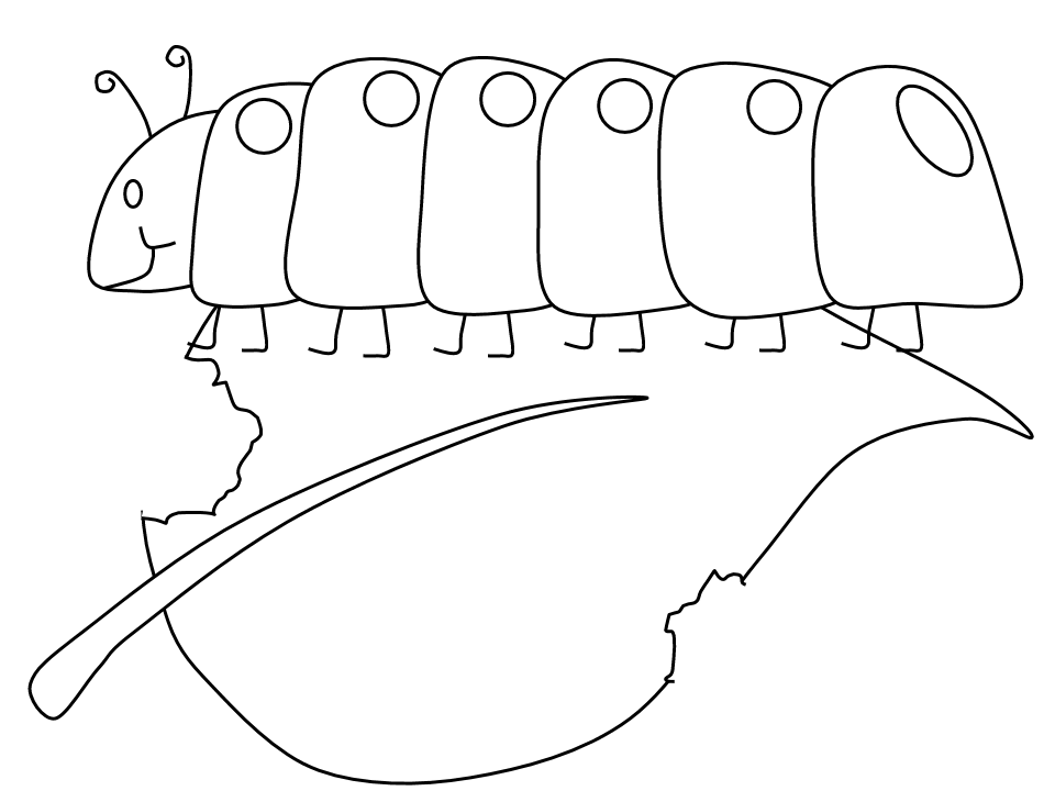 Caterpillar Coloring Page X