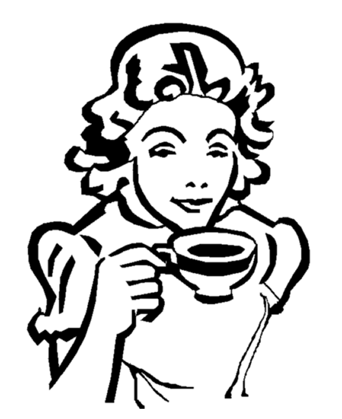 Mother's Day Coloring Pages - Mom likes coffee Coloring Page 