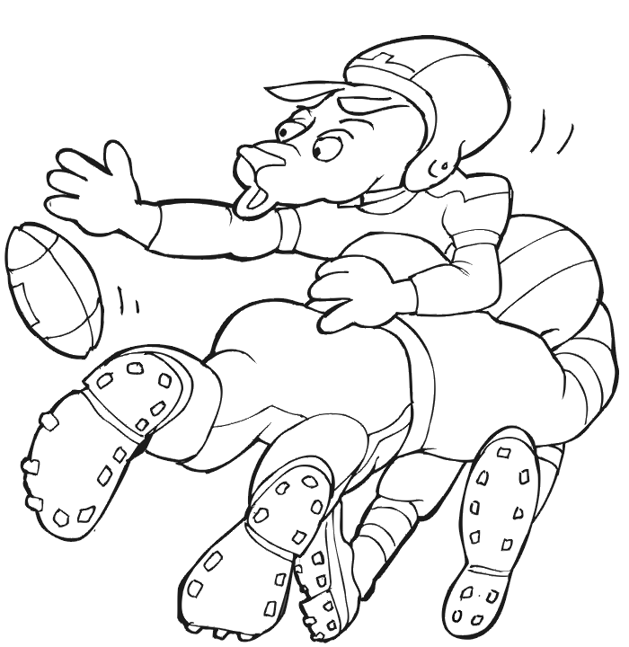 Football Coloring Picture | Tackled Animal Player