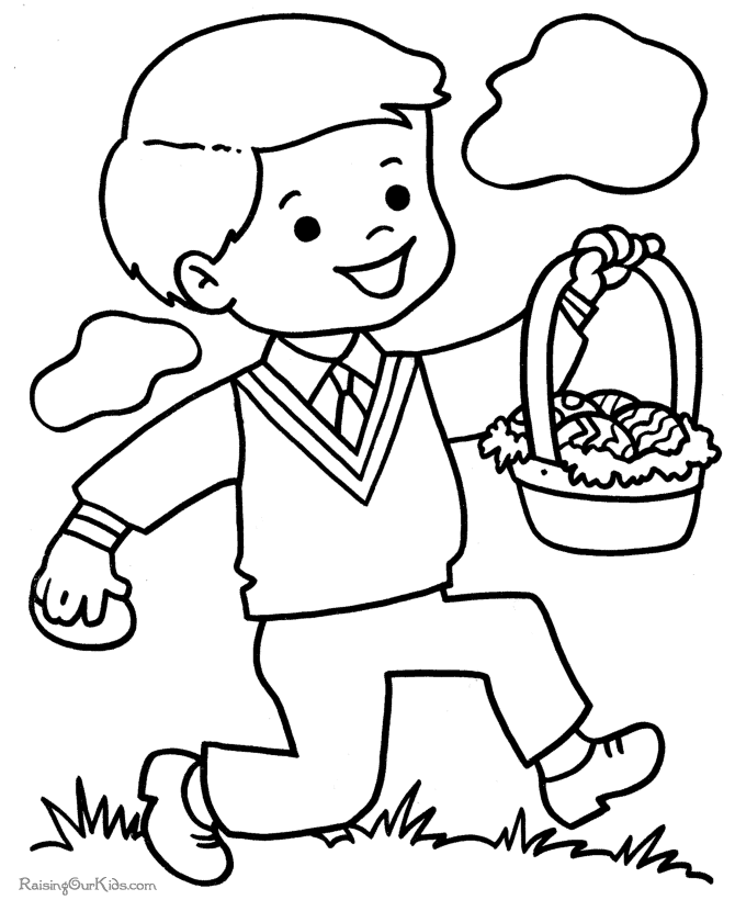 Easter bunny Preschool coloring pages | kids coloring pages 