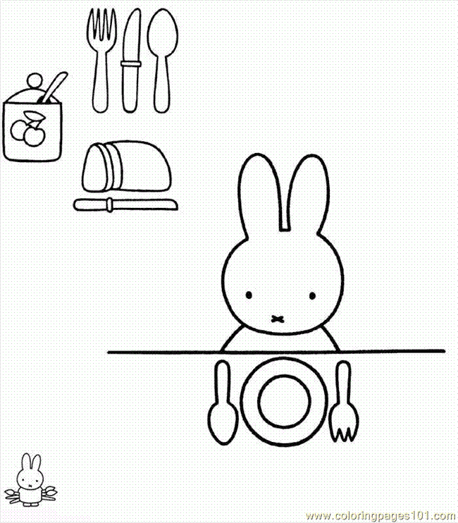 Coloring Pages Miffy 001 (Cartoons > Miffy) - free printable 