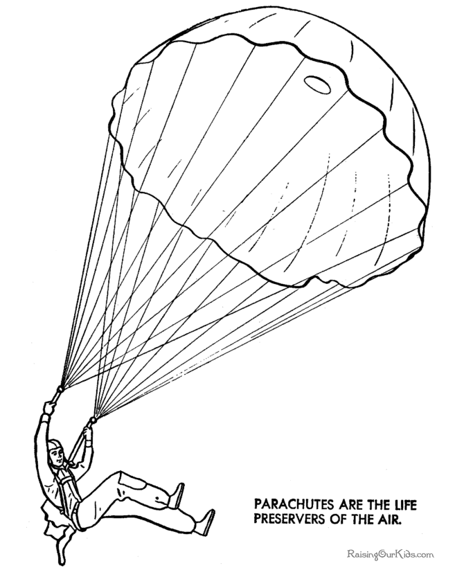 Parachute Coloring Page 026