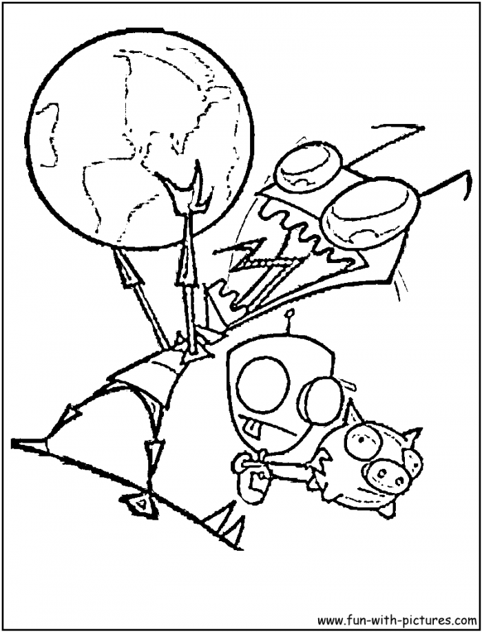 Invader Zim Gir Coloring Pages | 99coloring.com