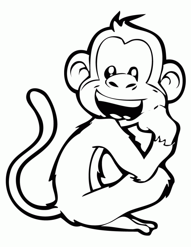 Coloring Pages Of Cute Monkeys 544 | Free Printable Coloring Pages