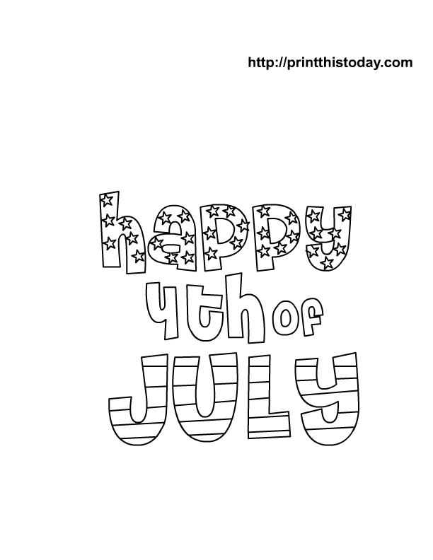Happy 4th Of July Coloring Pages