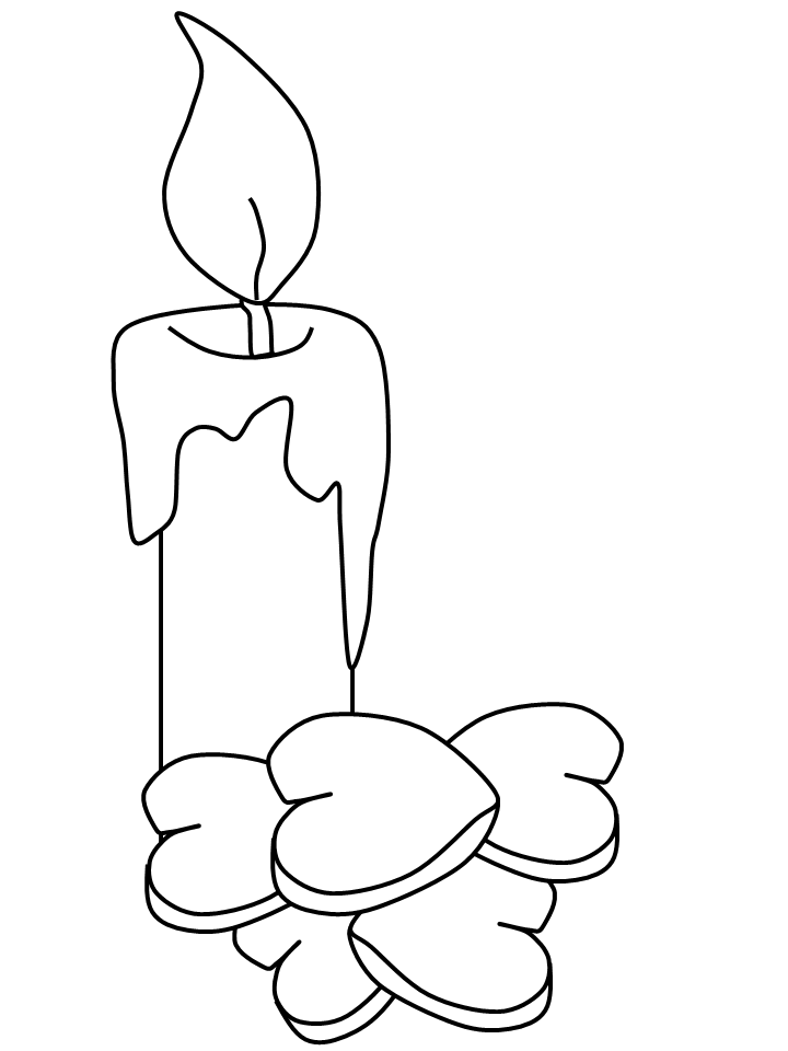 Candle Valentines Coloring Pages & Coloring Book