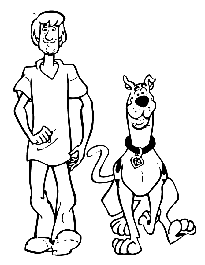 scooby doo and shaggy Colouring Pages (page 2)