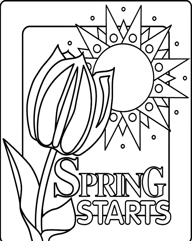 Spring Starts Coloring Pages - Spring Day Coloring Pages 