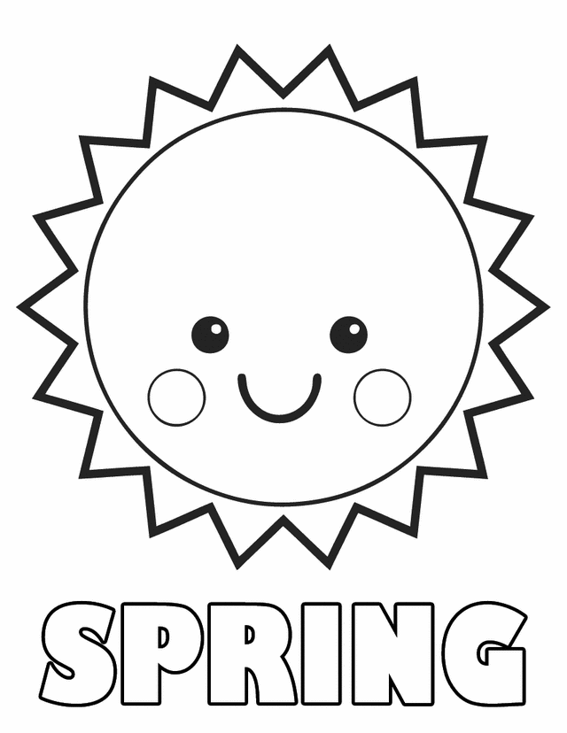Spring Sun Coloring Pages For Girl | Coloring Pages For Kids