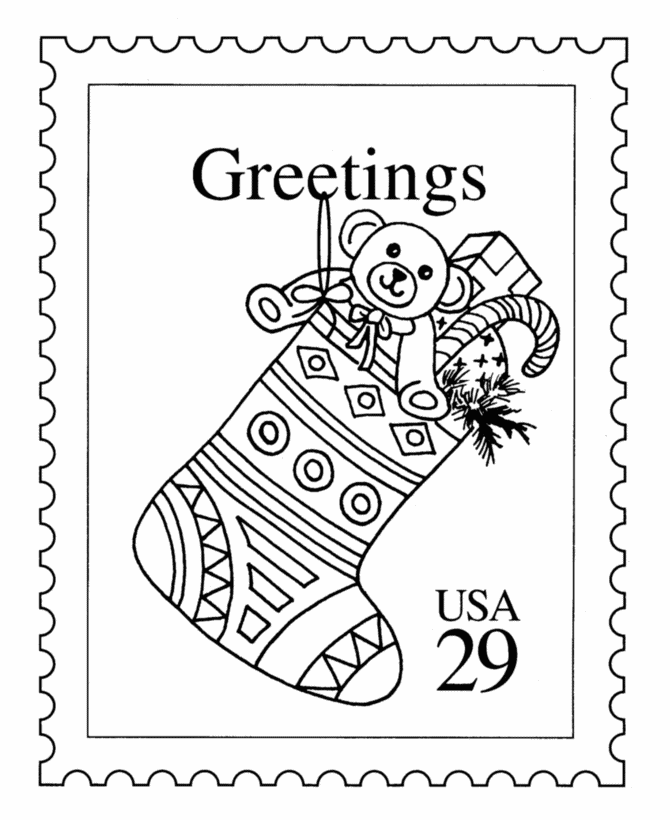 BlueBonkers: Christmas Stocking Postage Stamp - USPS Holiday Stamp 