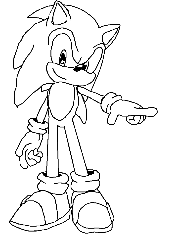 Download Sonic Is Pointing To The Right Coloring Page - Sonic ...