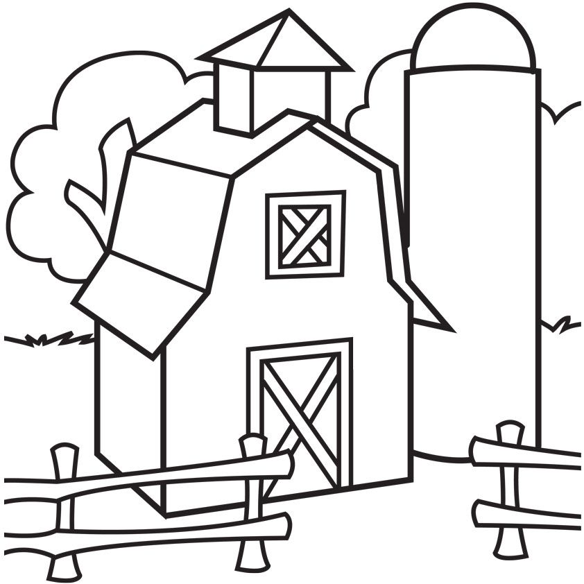 Barn Coloring Page - Coloring Home
