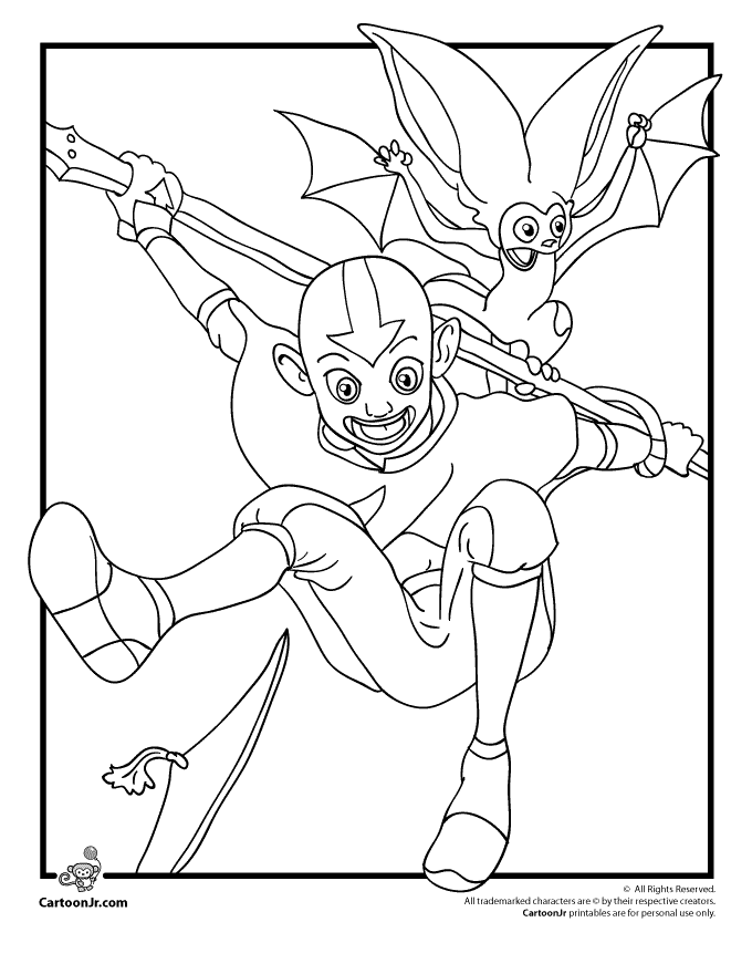aang the avatar Colouring Pages (page 2)