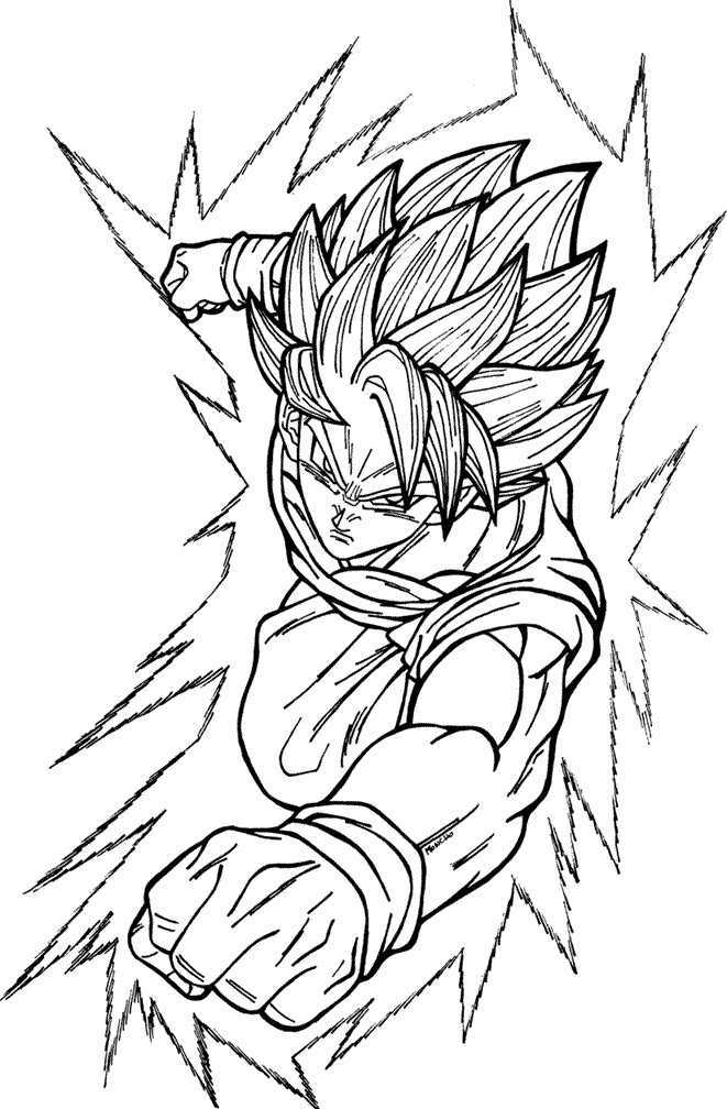 Goku 100 Colouring Pages - Coloring Home