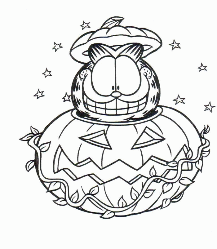 Garfield Halloween 2 - Garfield Coloring Pages : Coloring Pages 