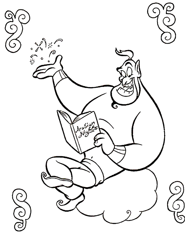 disney genie Colouring Pages