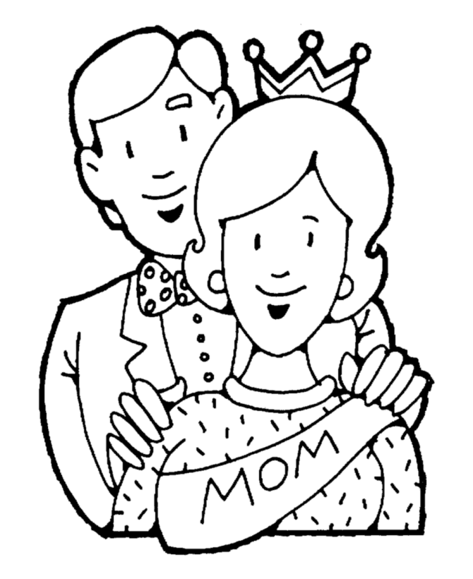 Mother's Day Coloring pages | BlueBonkers - Queen on Mother's Day 