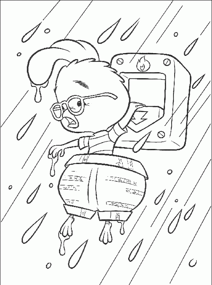 Chicken Little Stuck Coloring Pages - Chicken Little Coloring 