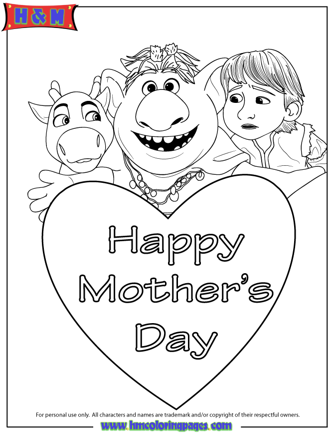 baby sven baby kristoff and troll coloring page  free