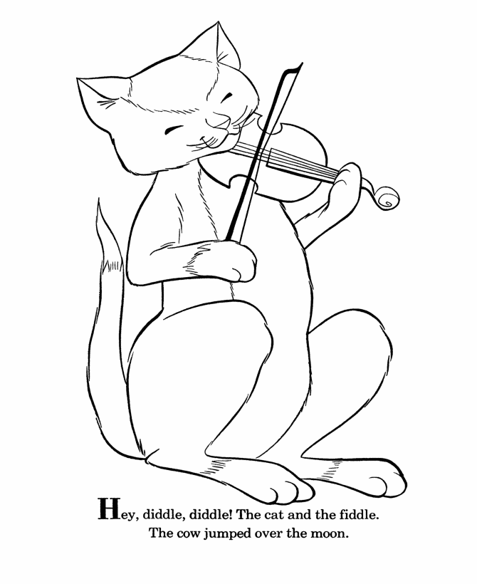 Hey Diddle Diddle Coloring Page - Coloring Home