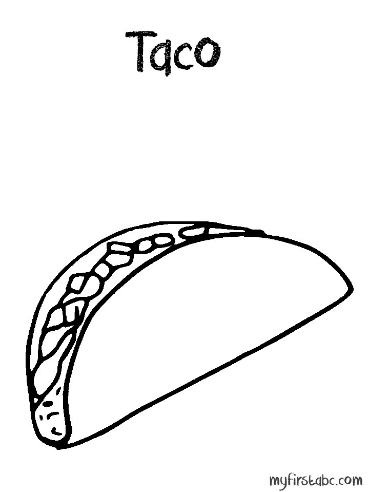 a picture of a taco Colouring Pages