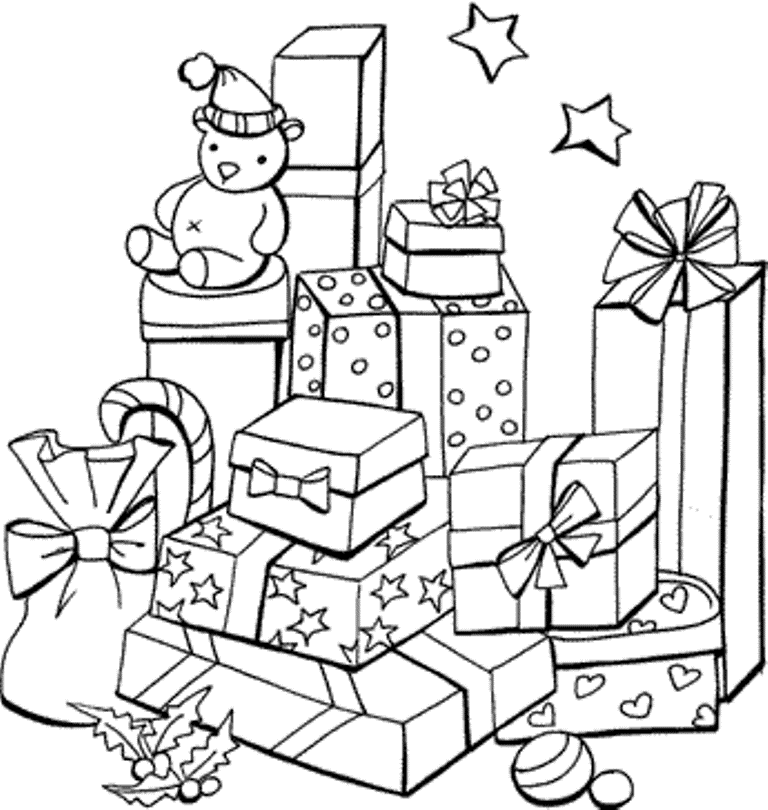 Present Coloring Pages - Coloring Home