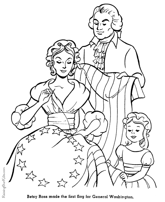 Betsy Ross coloring pages for kid | Constitution and the part played …