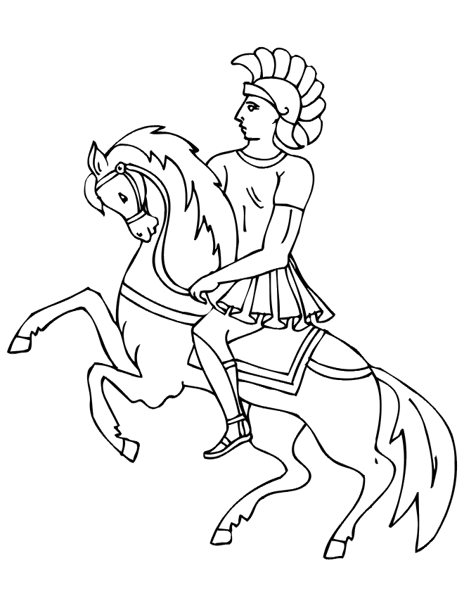 Knight and Horse Coloring Page | Knight On Horseback
