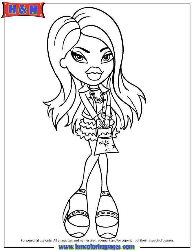 Cloe From Bratz Cartoon Coloring Page | Free Printable Coloring Pages