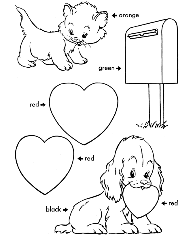 valentine cards to color printable