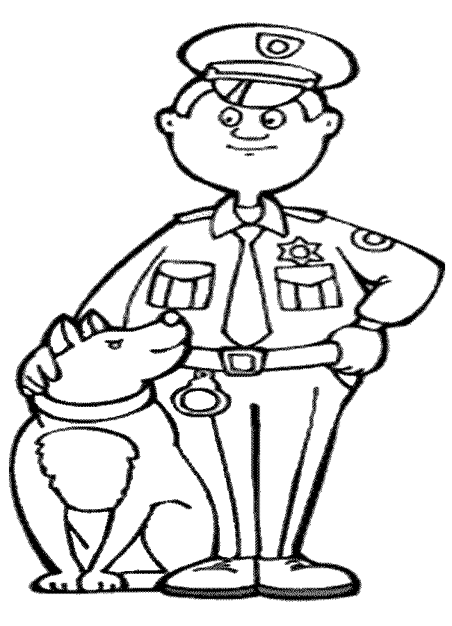 Police Women And Policeman Officer Coloring For Kids