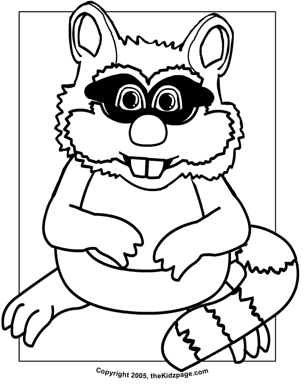 Raccoon Free Coloring Pages for Kids - Printable Colouring Sheets