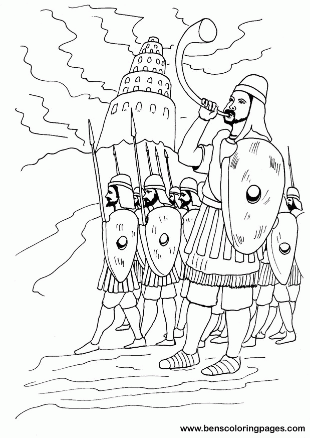 Bible tower of babel coloring page.