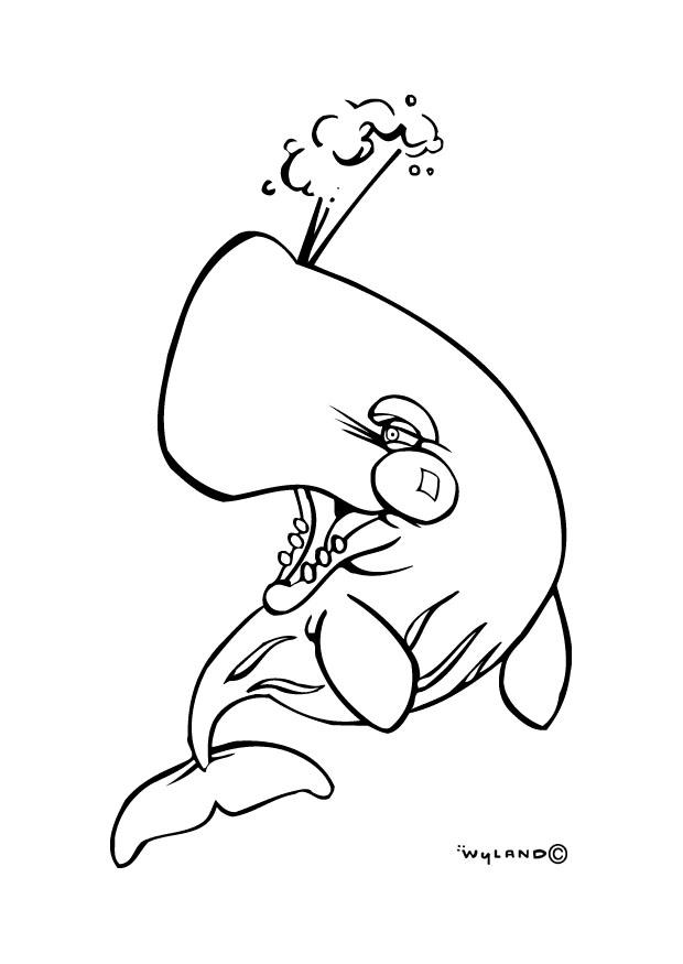 Coloring page whale - img 9012.