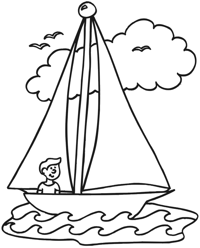 Sailing Coloring page | Sailboat
