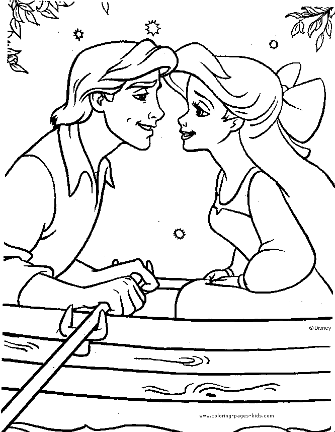 Little Mermaid Boat Coloring Pages | Printable Coloring Pages
