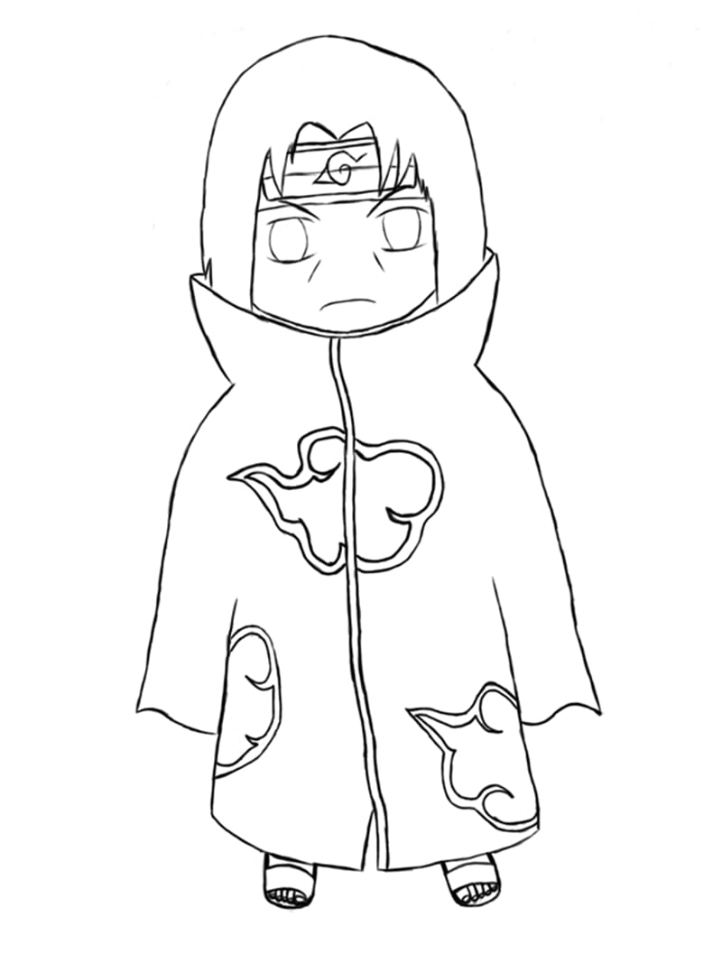Coloring Book Baby with Itachi Uchiha to print and online