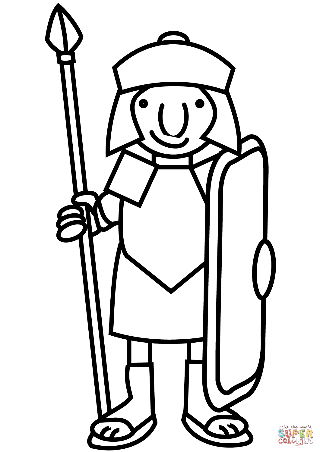 Cartoon Roman Soldier coloring page | Free Printable Coloring Pages