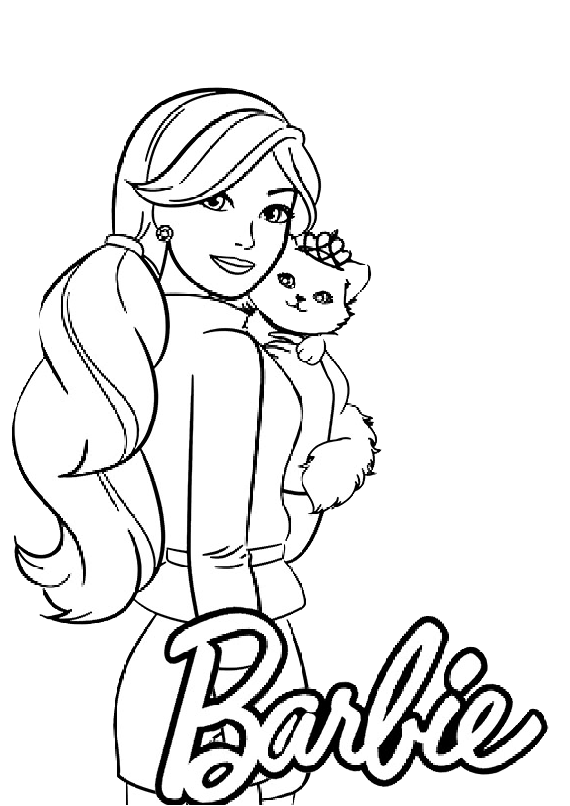 Coloring Page Free Printable Barbie 198 SVG Images File