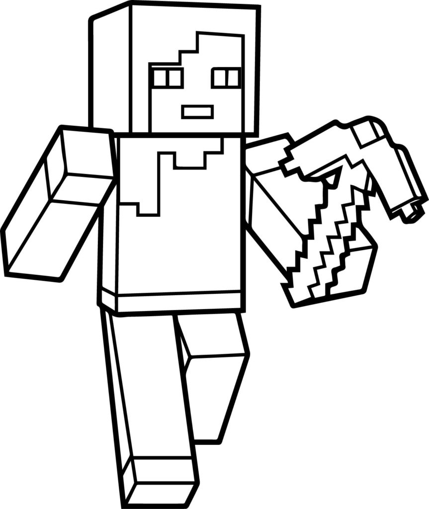 Coloring Minecraft Clipart Black And White