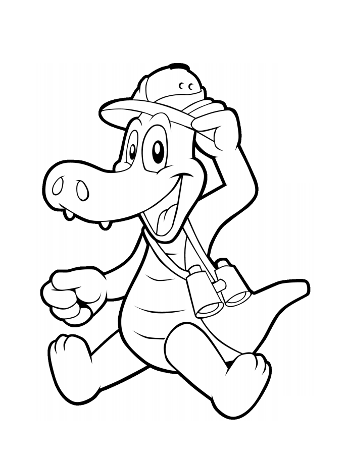 Cartoon Alligator Coloring Page - Free Printable Coloring Pages ...