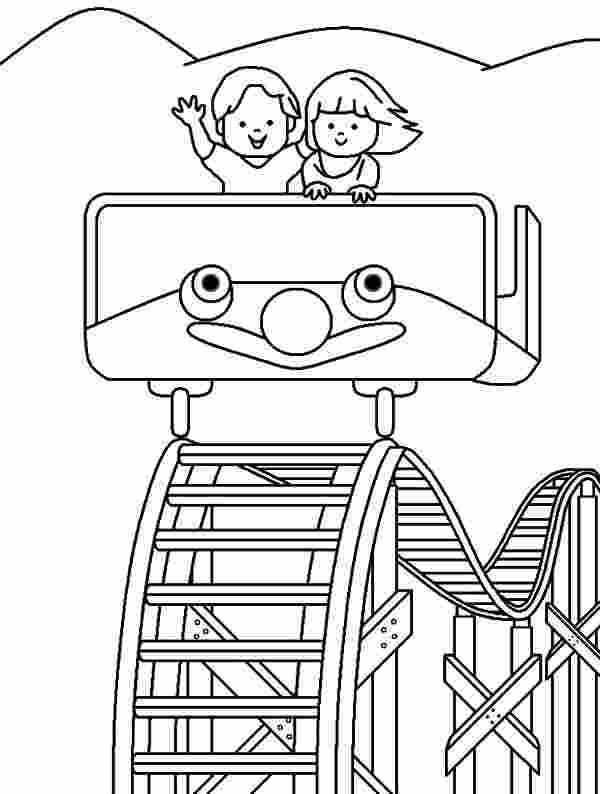 Roller Coaster Coloring Pages roller coaster drawing at ...