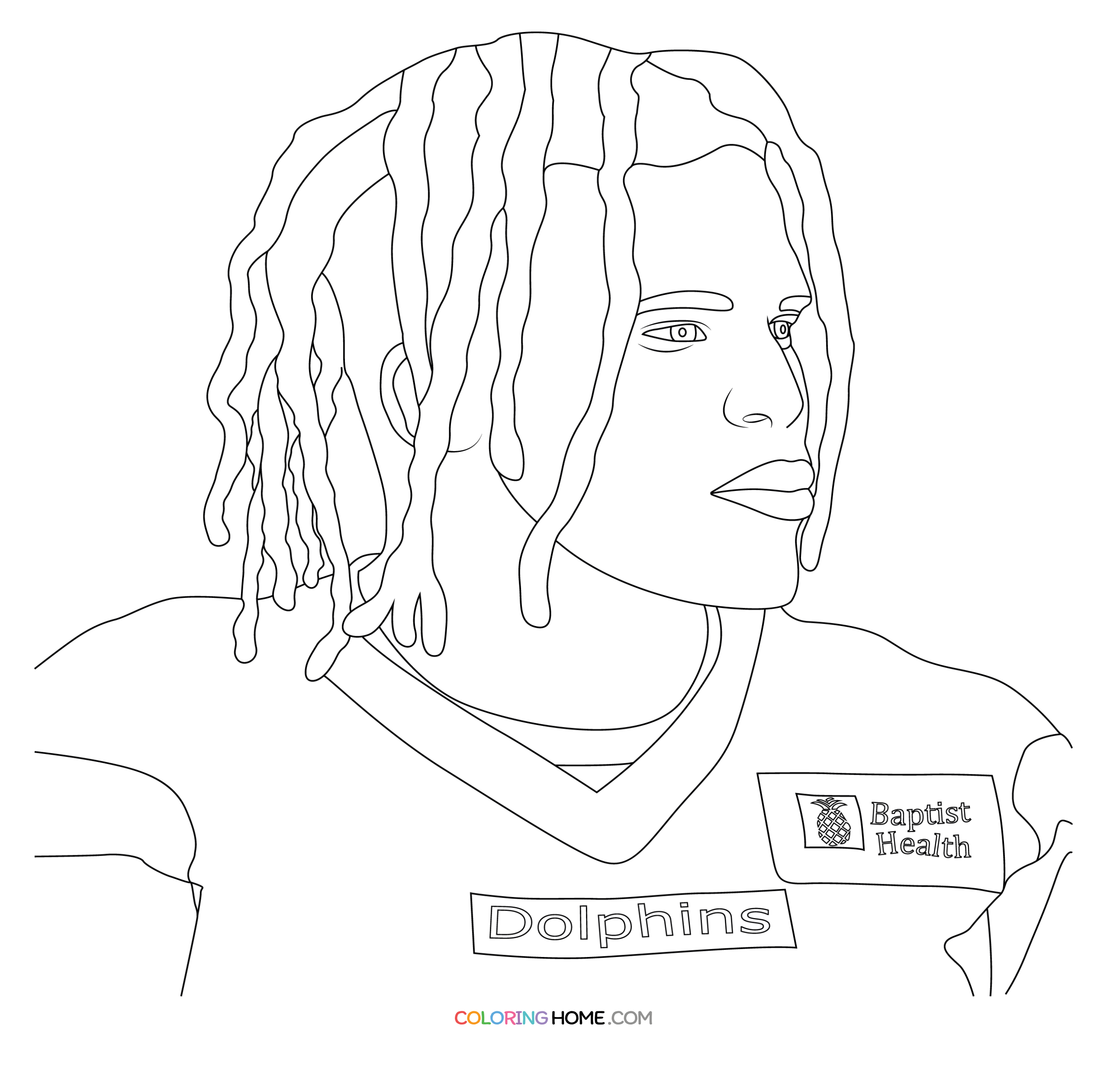 Tyreek Hill Miami Dolphins coloring page