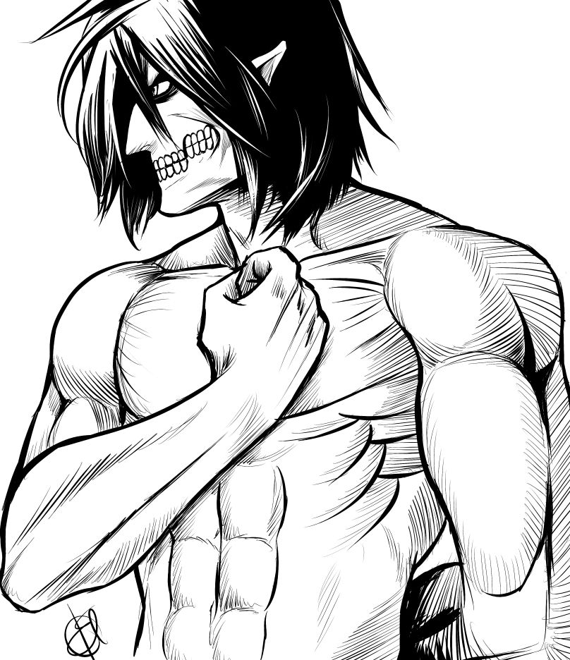 Anime coloring pages attack on titan eren