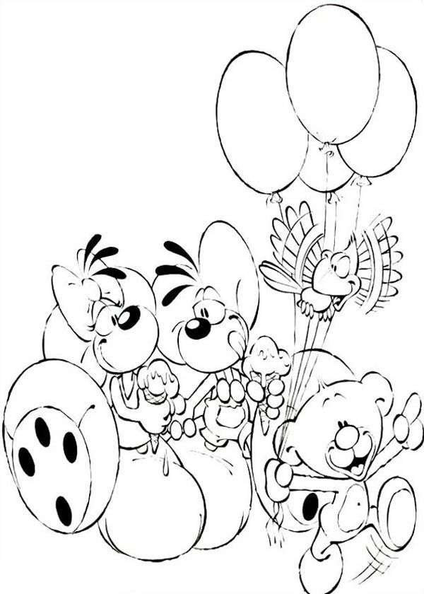 Diddl and Diddlina Having Fun with Friends Coloring Pages : Batch ...
