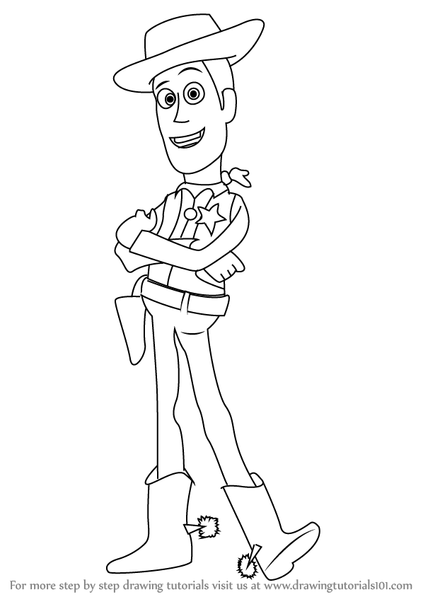 Learn How to Draw Sheriff Woody from Toy Story (Toy Story) Step by ...