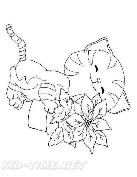 Cat Christmas Coloring Book Page | Free Coloring Book Pages Printables