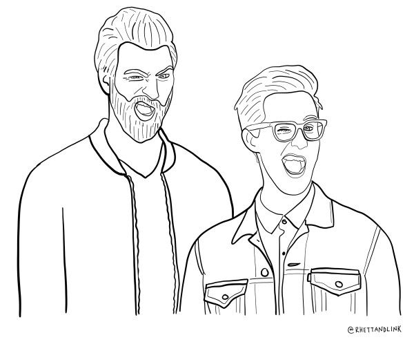 Rhett and link coloring pages