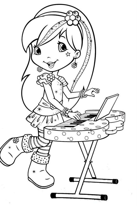 Raspberry Torte Playing Keyboard Coloring Page - Free Printable Coloring  Pages for Kids