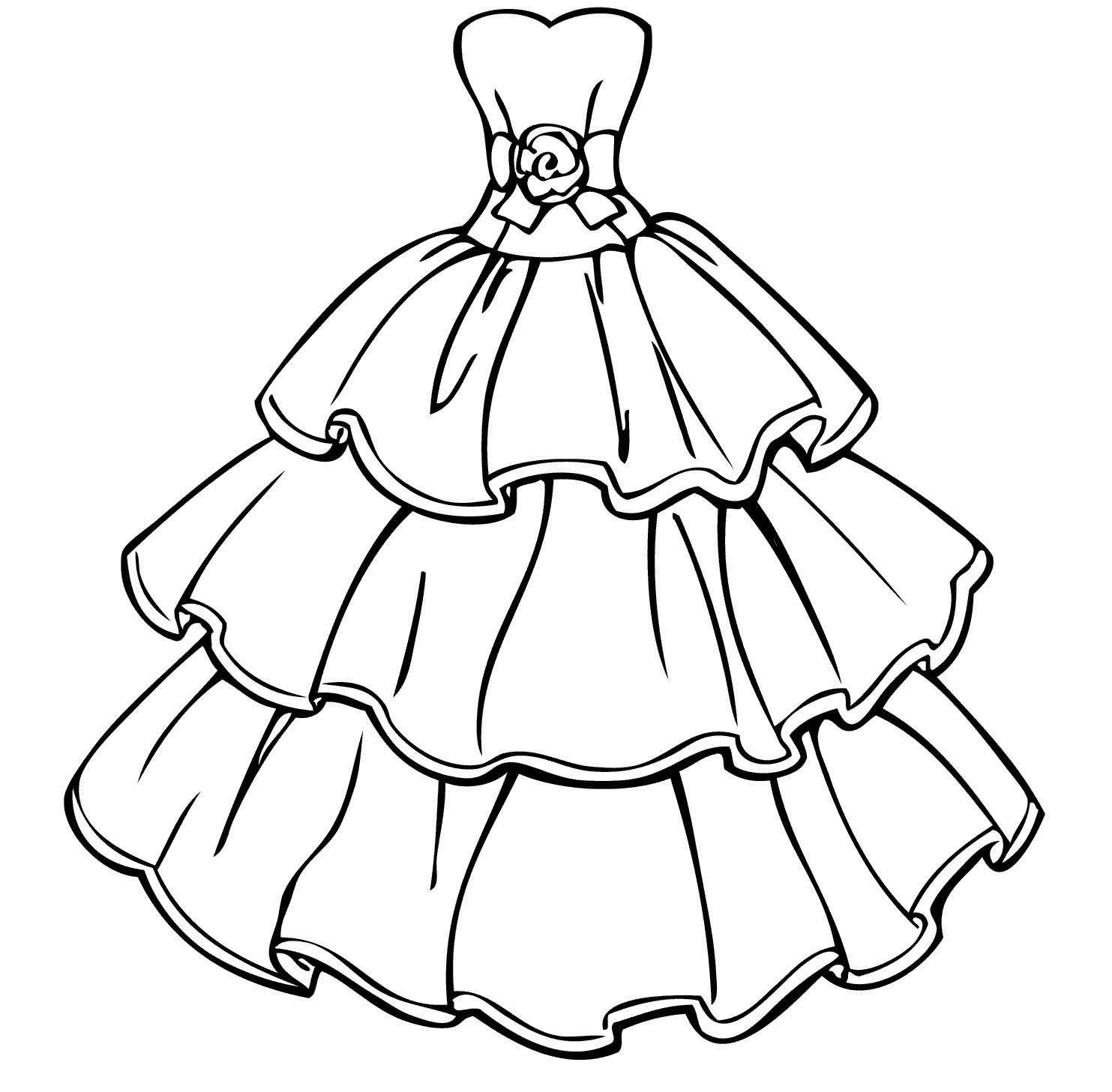 Pack Of Princess Dress Coloring Pages   Dresses Coloring Pages ...